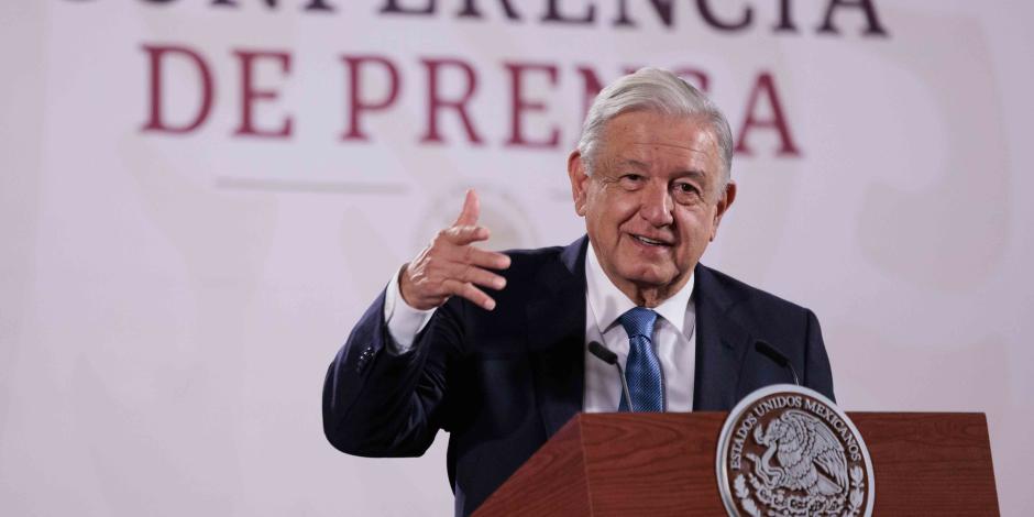 El Presidente Andrés Manuel López Obrador, ayer, en conferencia de prensa.