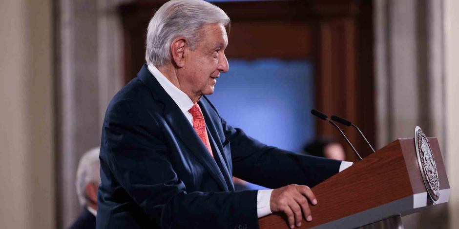 El Presidente Andrés Manuel López Obrador en conferencia de prensa.