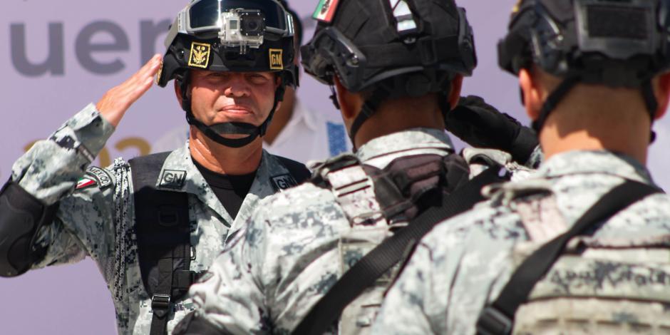 Personal de la Guardia Nacional, durante una ceremonia en Chilpancingo, el pasado 16 de agosto.