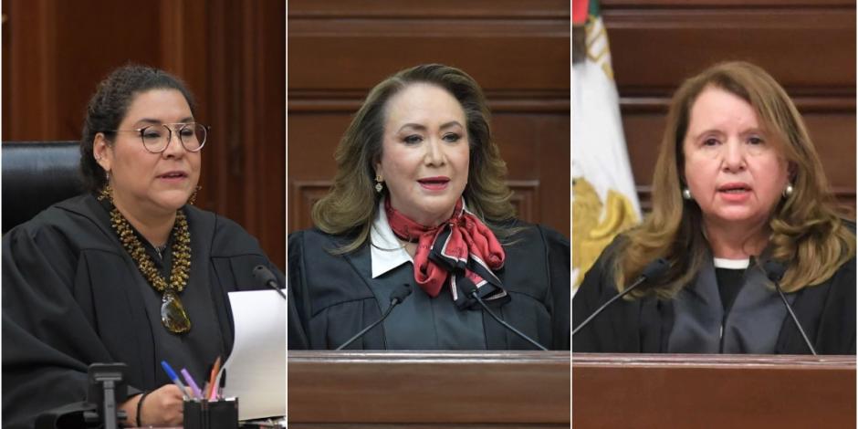 De izquierda a derecha: Lenia Batres, Yasmín Esquivel y Loretta- Ortiz