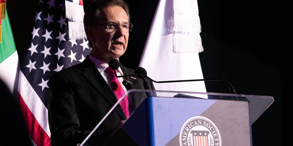 CIUDAD DE MÉXICO, 03SEPTIEMBRE2024.- Esteban Moctezuma, embajador de México en Estados Unidos, durante la inauguración de la tercera convención binacional de la American Society of Mexico.