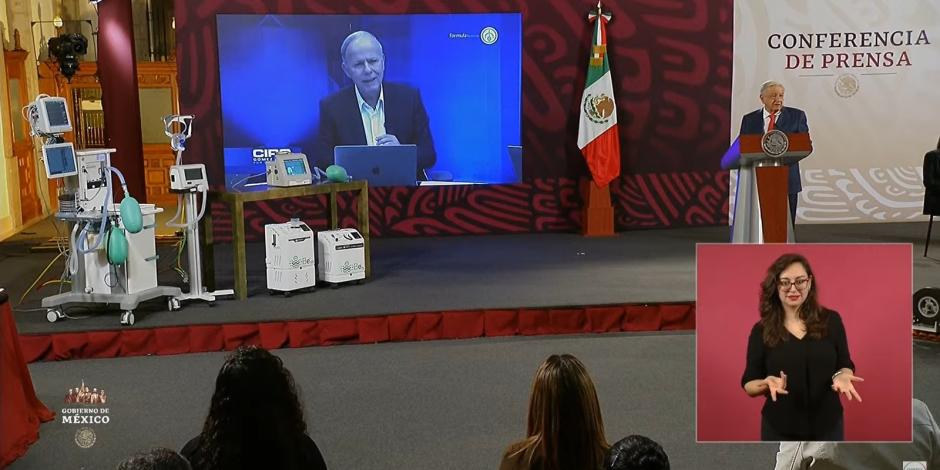 López Obrador en conferencia en Palacio Nacional.