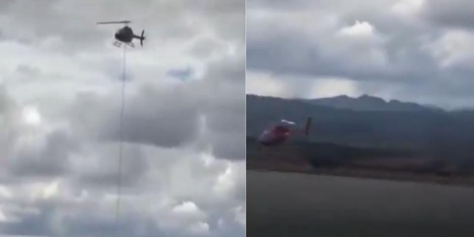 Un helicóptero se desplomó en una presa de Chihuahua.