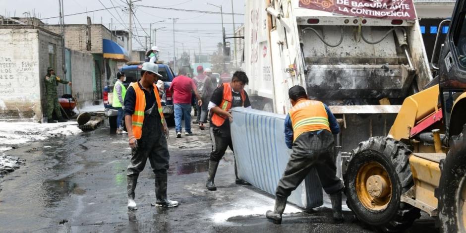 Protección Civil y Edomex reportan sólo 2 calles encharcadas en Chalco por lluvias.