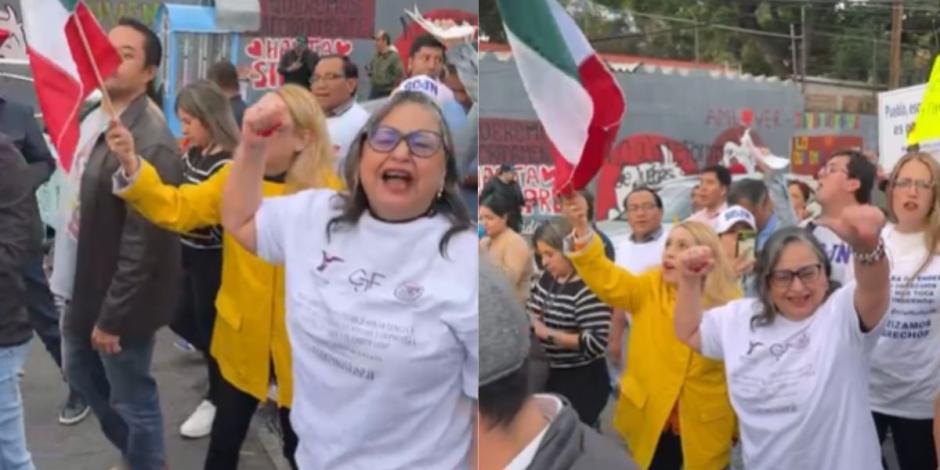 La ministra Norma Piña se unió a la marcha en contra de la reforma judicial.