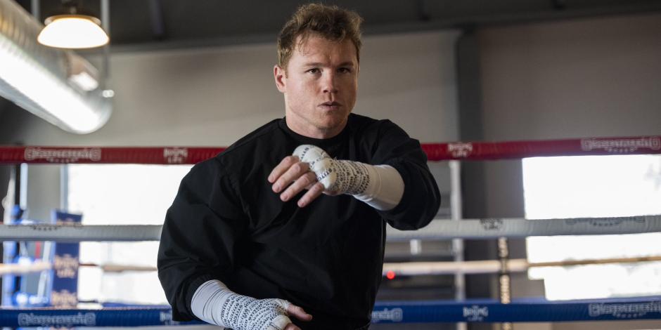 Saúl 'Canelo' Álvarez durante un entrenamiento de cara a su pelea contra Edgar Berlanga.