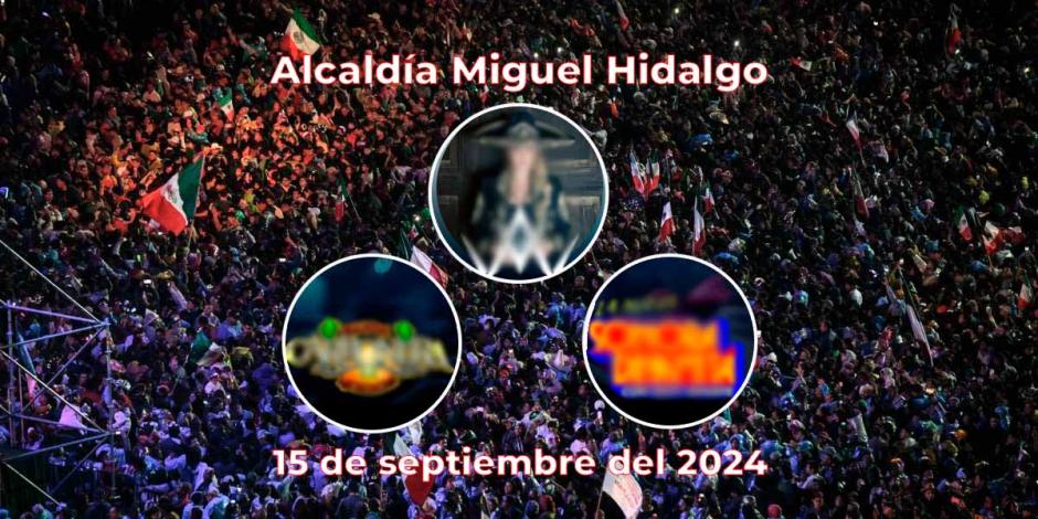 Estos son los artistas que se presentarán el 15 de septiembre en Miguel Hidalgo para dar el Grito de Independencia, en estas Fiestas Patrias.