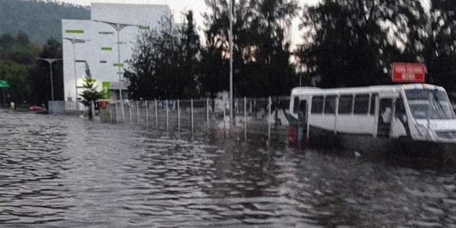 Indios Verdes inundado por las fuertes lluvias de la tarde de ayer 13 de septiembre