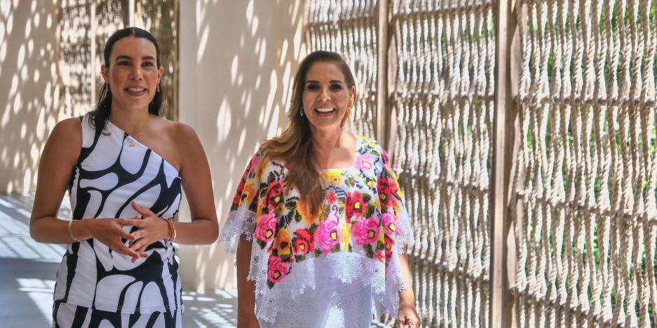 La gobernadora de Quintana Roo Mara Lezama y la próxima titular de SECTUR Josefina Rodríguez Zamora