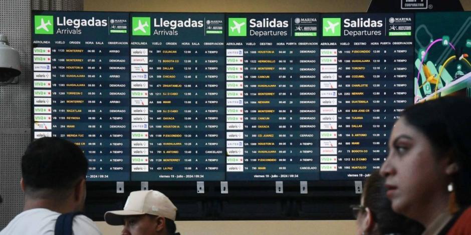 Aerolíneas ajustan horarios por intensas lluvias en CDMX, informa AICM.