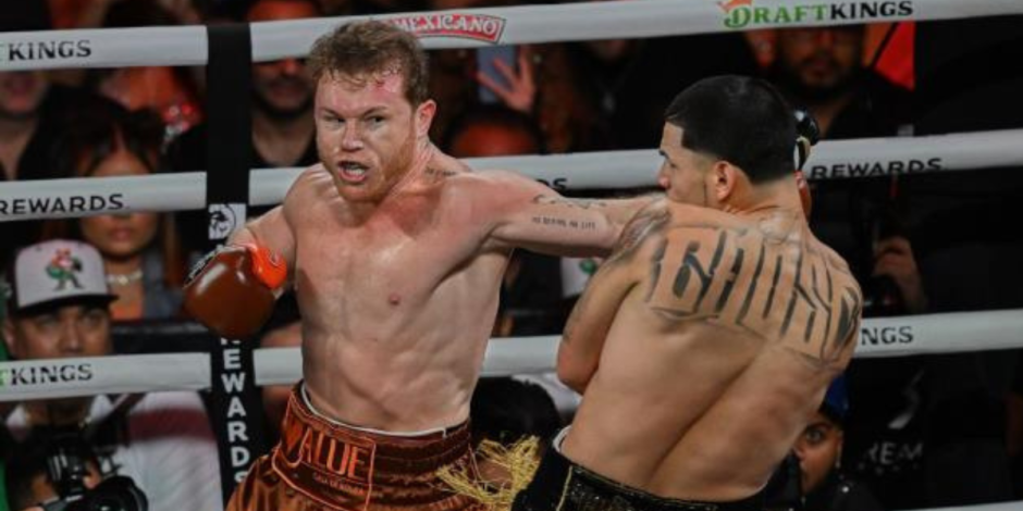 'Canelo' Álvarez un protector bucal de oro en la pelea contra Edgar Berlanga