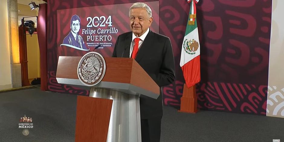 Andrés Manuel López Obrador este miércoles en Palacio Nacional.