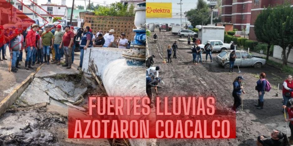 En Coacalco, el presidente municipal pide apoyo del gobierno del Estado de México tras las afectaciones por las lluvias.