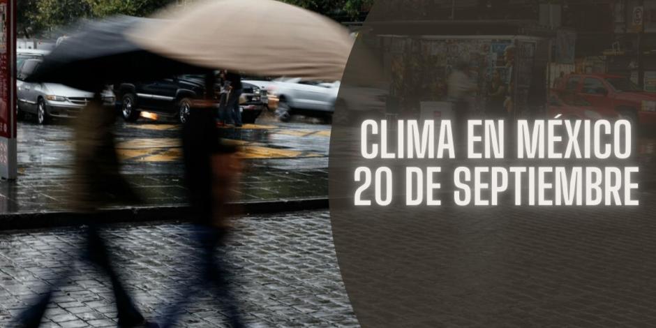 Este es el clima en México hoy viernes 20 de septiembre de 2024.