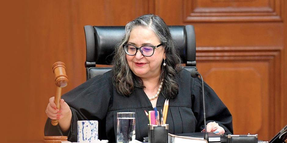 La presidenta de la Suprema Corte, Norma Piña, en sesión.