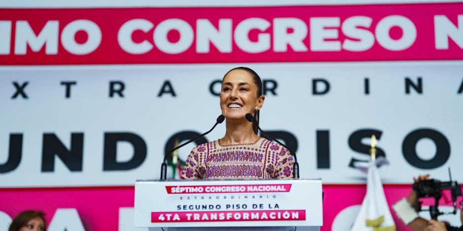 La Presidenta electa. Claudia Sheinbaum, durante el VII Congreso Nacional de Morena.