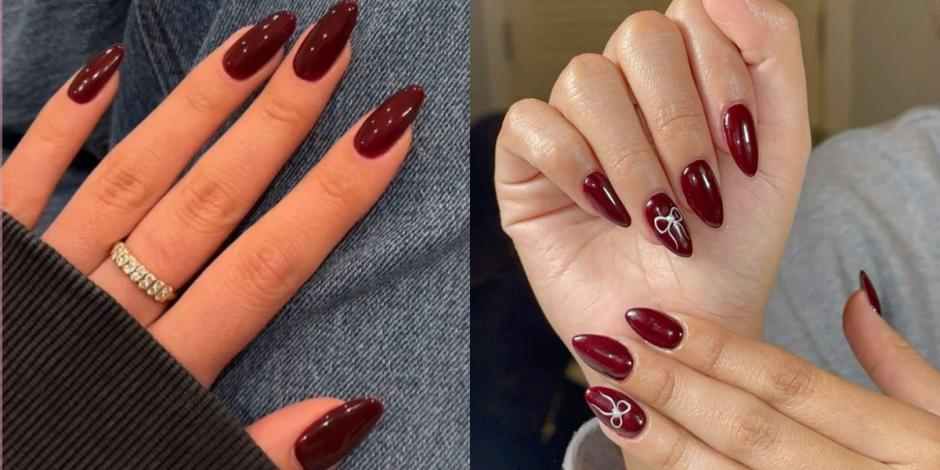 Uñas burgundy en tendencia para otoño 2024