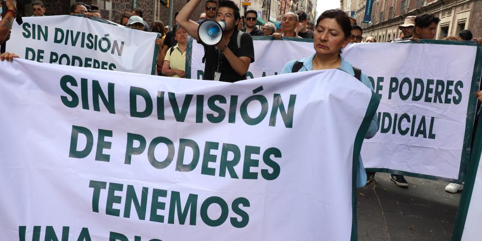 En CDMX, Trabajadores del PJ se manifestaron el 12 de septiembre contra la reforma.