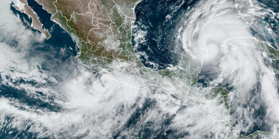 Así luce la tormenta tropical "John" desde los satélites del NHC.