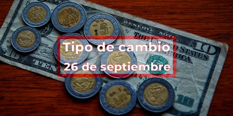 Peso gana 0.13% frente al dólar y el tipo de cambio se ubica en $19.61.