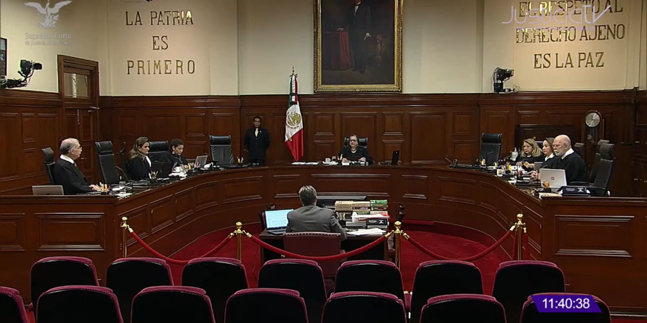 Ministros de la Suprema Corte de Justicia de la Nación durante la sesión del pleno realizada ayer.