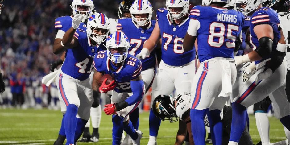 Jugadores de Bills celebran una de sus anotaciones, el fin de semana pasado.