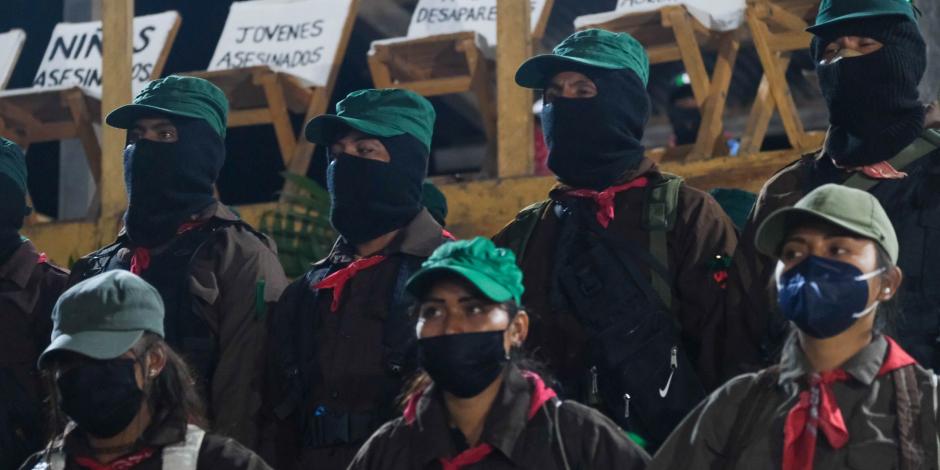 Integrantes del EZLN celebran su 30 aniversario el pasado 1 de enero.