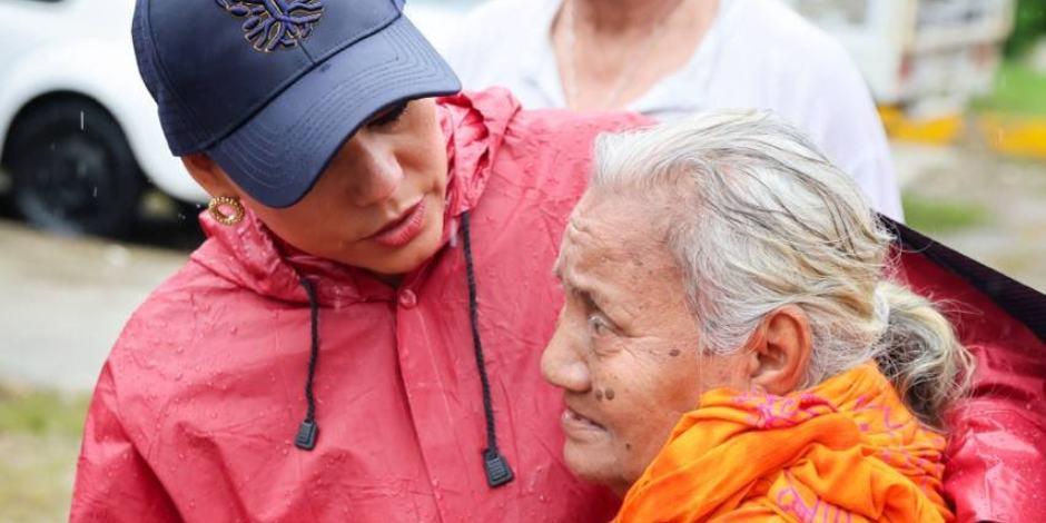 Evelyn Salgado instruye la habilitación de mega refugios temporales en Guerrero.