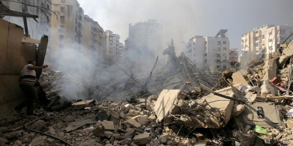 Escombros en el Líbano tras un ataque israelí.