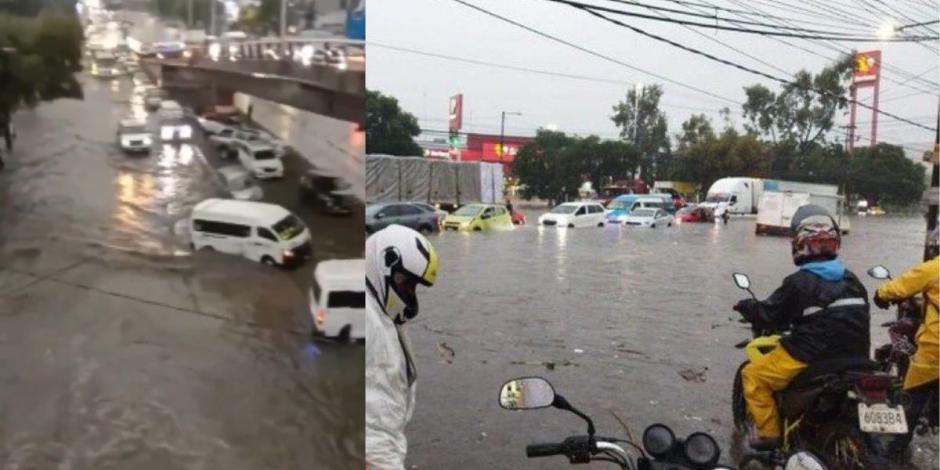 Así quedaron las calles de Tultitlán por las intensas lluvias.