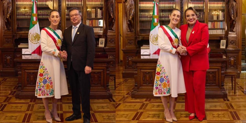 La presidenta Sheinbaum se reunió con presidentes en Palacio Nacional.