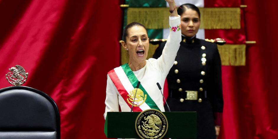 Claudia Sheinbaum, ayer tras rendir protesta como Presidenta de México.