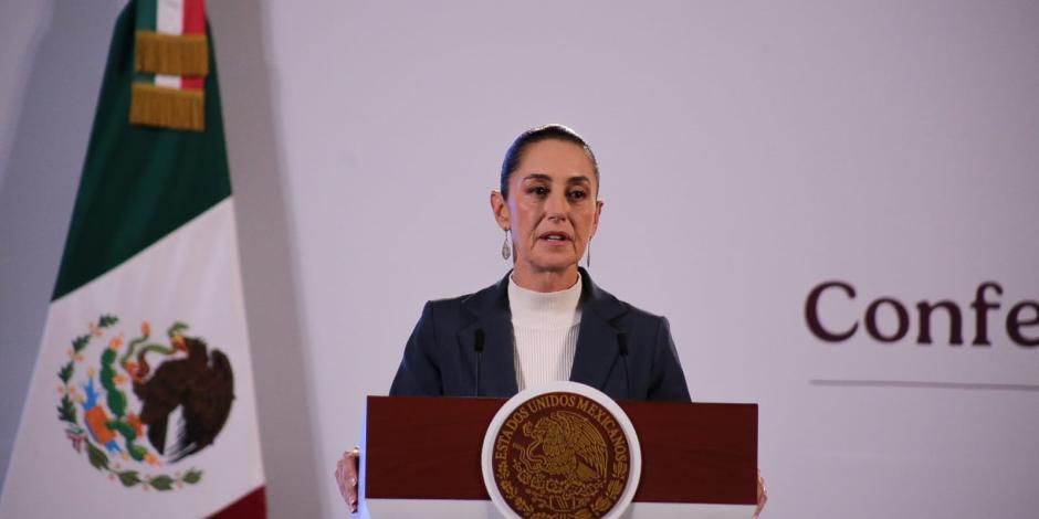 Claudia Sheinbaum, Presidenta de México, en Palacio Nacional.