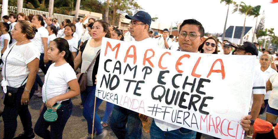 Miles de ciudadanos marcharon en la ciudad de Campeche el pasado 13 de abril en apoyo a los policías estatales, quienes se encontraban en paro de labores.