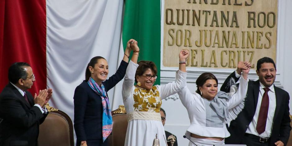 Clara Brugada, en el Congreso capitalino.