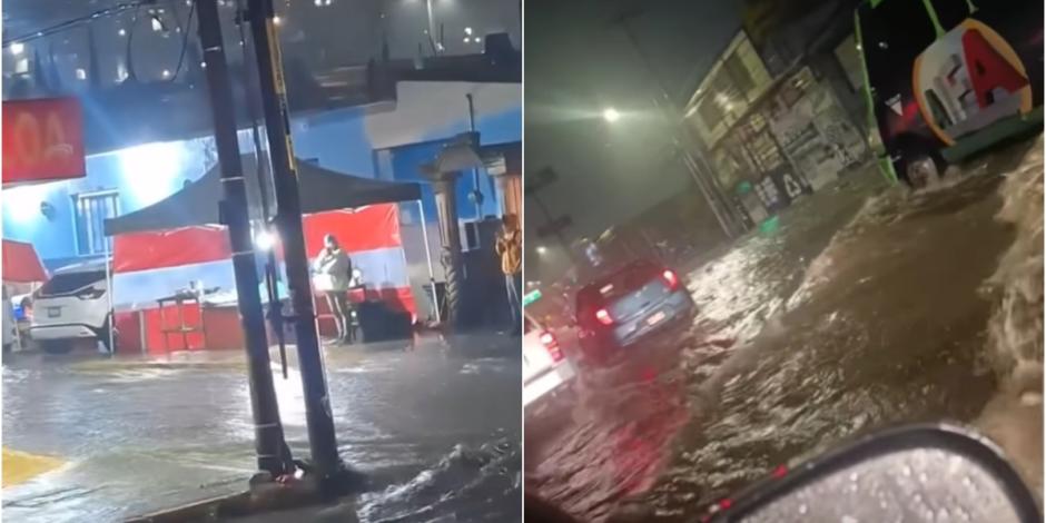 La avenida López Portillo se vio afectada por las inundaciones de este sábado.