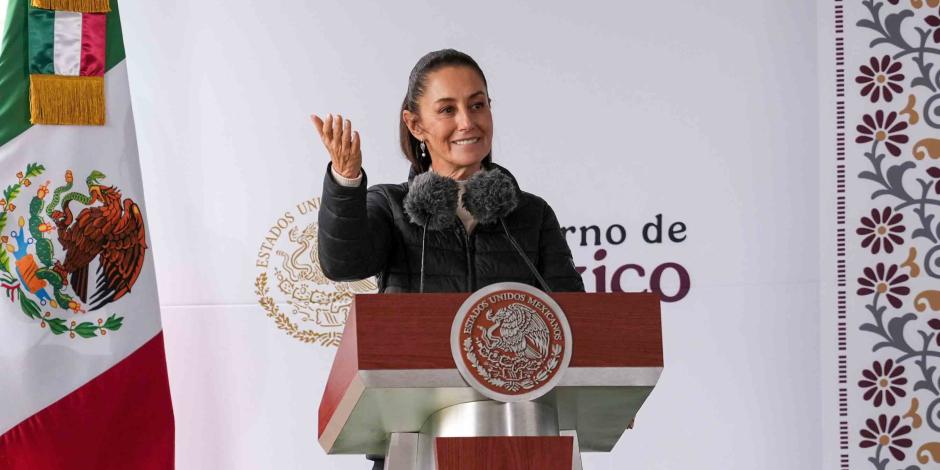 La Presidenta Claudia Sheinbaum, en conferencia de prensa.