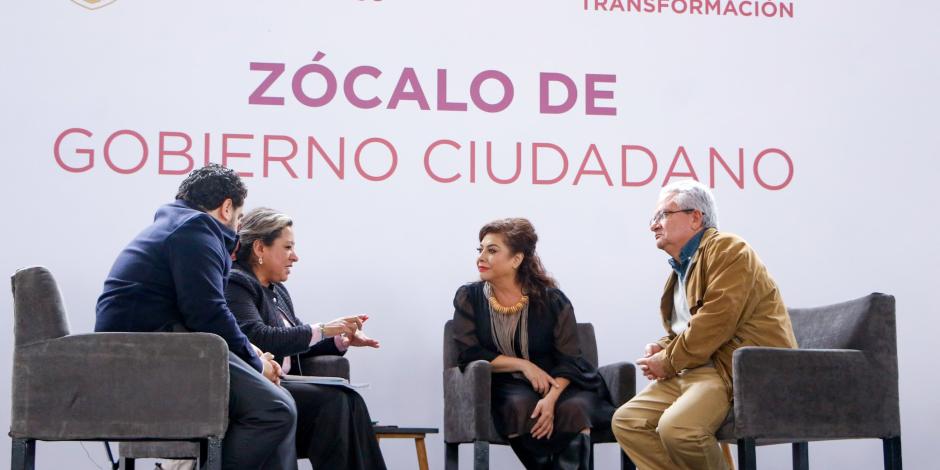 Clara Brugada y su gabinete atienden a ciudadanos en la jornada "Zócalo de Gobierno Ciudadano"