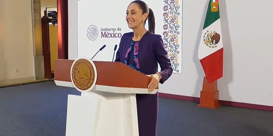 Claudia Sheinbaum, presidenta de México, este miércoles en Palacio Nacional.