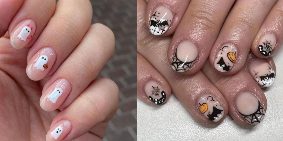 Uñas cortas para Halloween 2024.