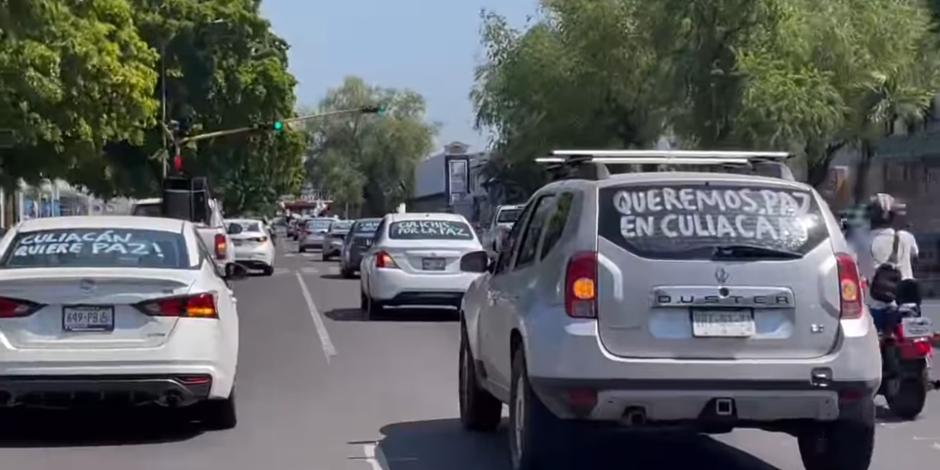 Caravana por la paz en Culiacán.