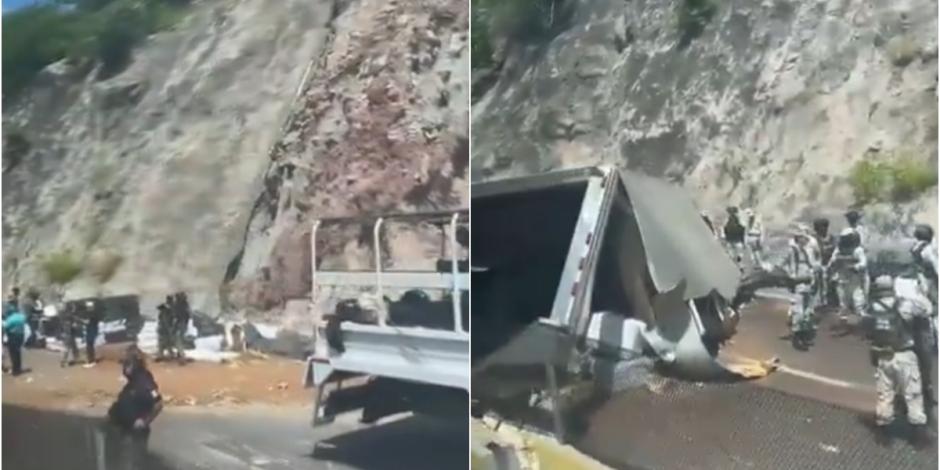 Así fue el accidente registrado esta tarde en la autopista Cuernavaca - Acapulco.