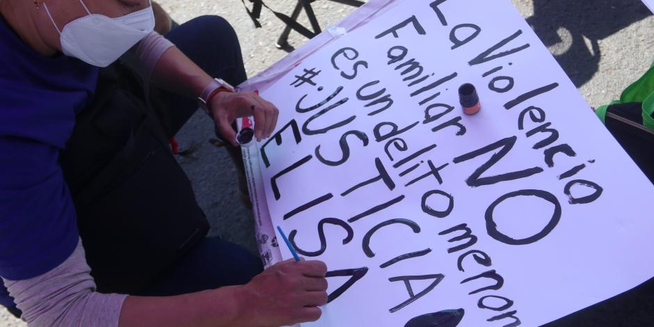 Protesta en la ciudad en contra de la violencia familiar, en noviembre de 2021.