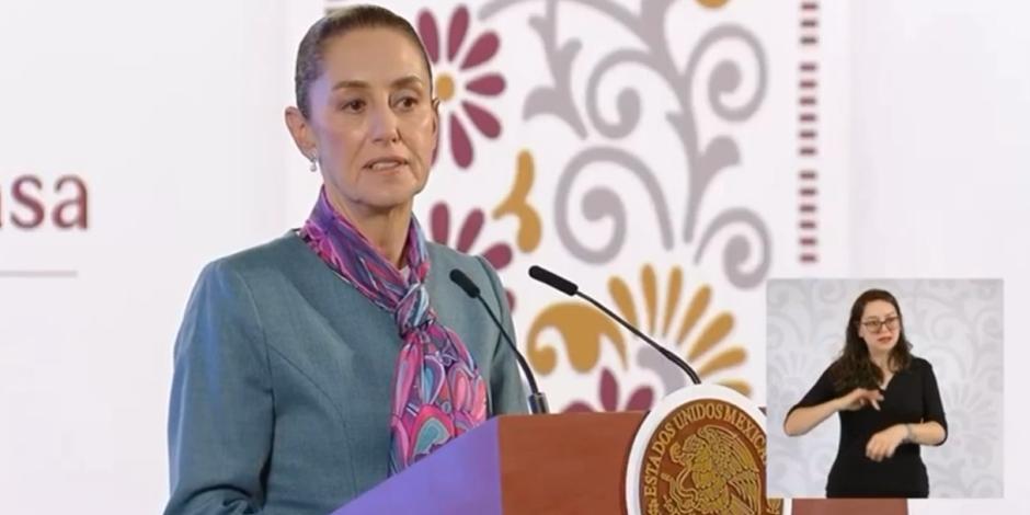 Claudia Sheinbaum en la Mañanera del Pueblo.