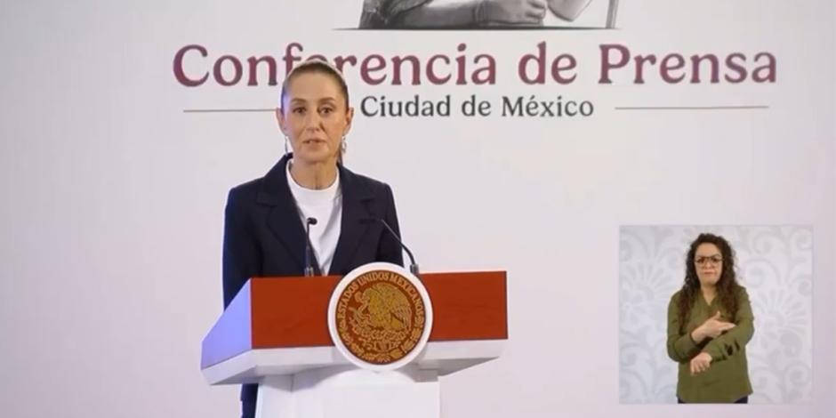 Claudia Sheinbaum en la Mañanera del Pueblo.