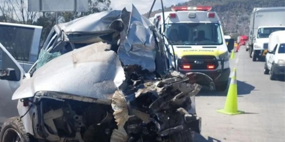 Se registró un fuerte accidente en la autopista Naucalpan- Ecatepec.