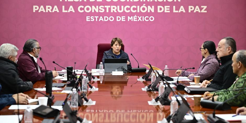 La Gobernadora Delfina Gómez Álvarez lidera la Mesa de Coordinación para la Construcción de la Paz en el Estado de México.