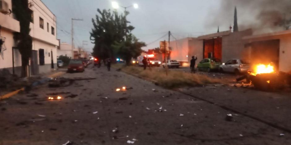 Explosión en Acámbaro que dejó 3 heridos, ayer.