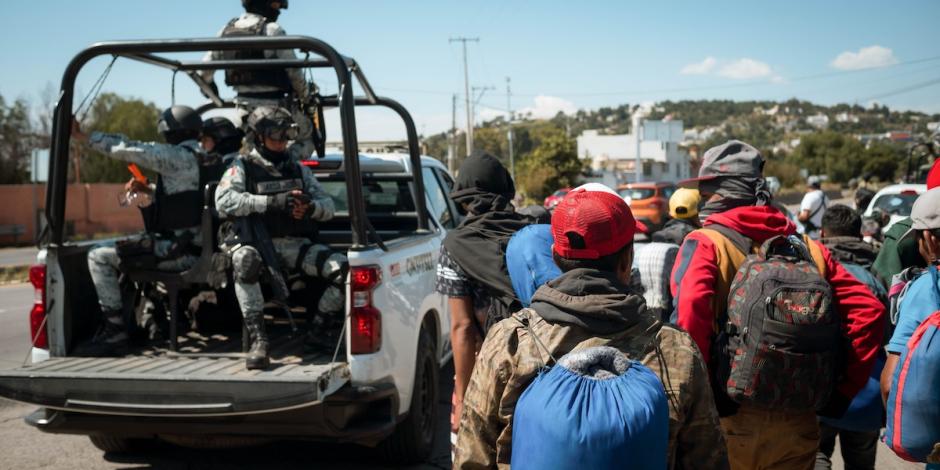 Una caravana migrante transitó por el estado de Tlaxcala, el 17 de octubre.