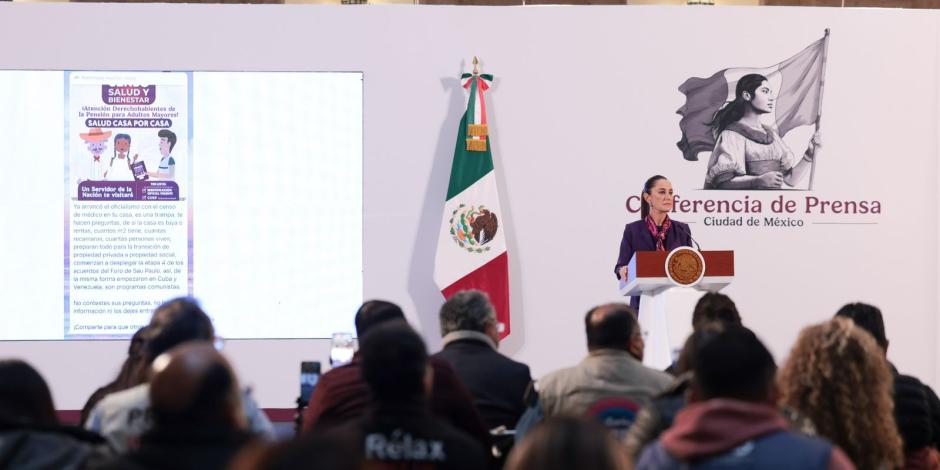 Claudia Sheinbaum en Palacio Nacional.